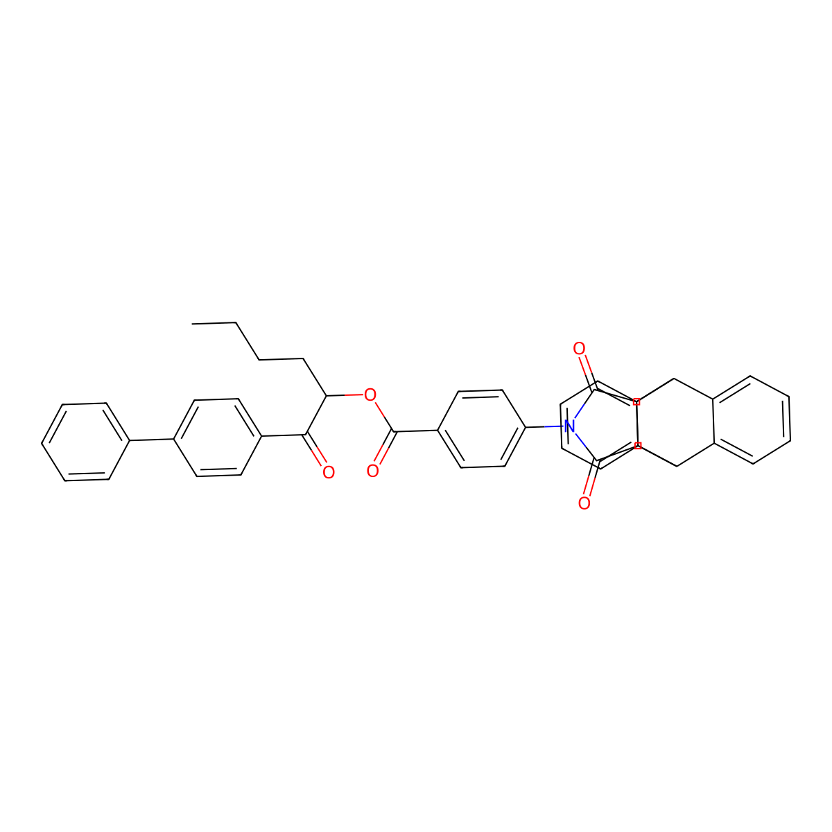 1-([1,1'-Biphenyl]-4-ylcarbonyl)pentyl 4-(16,18-dioxo-17-azapentacyclo[6.6.5.0~2,7~.0~9,14~.0~15,19~]nonadeca-2,4,6,9,11,13-hexaen-17-yl)benzoate molecular structure, CAS 1005117-68-9