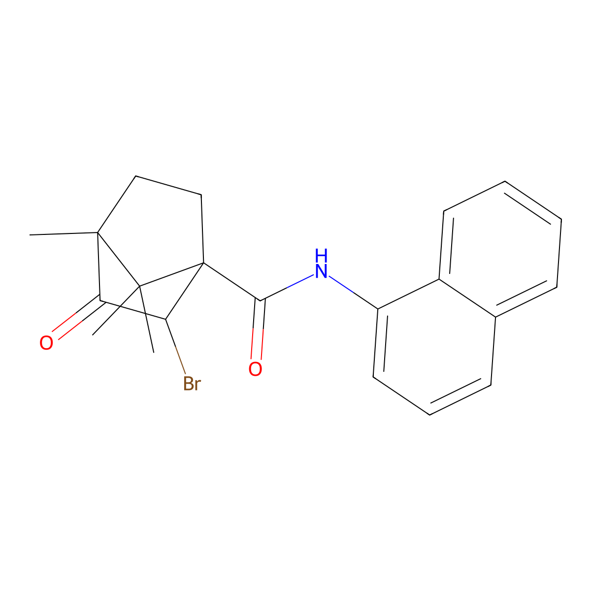 2-bromo-4,7,7-trimethyl-N-(1-naphthyl)-3-oxobicyclo[2.2.1]heptane-1-carboxamide molecular structure, CAS 1005117-96-3