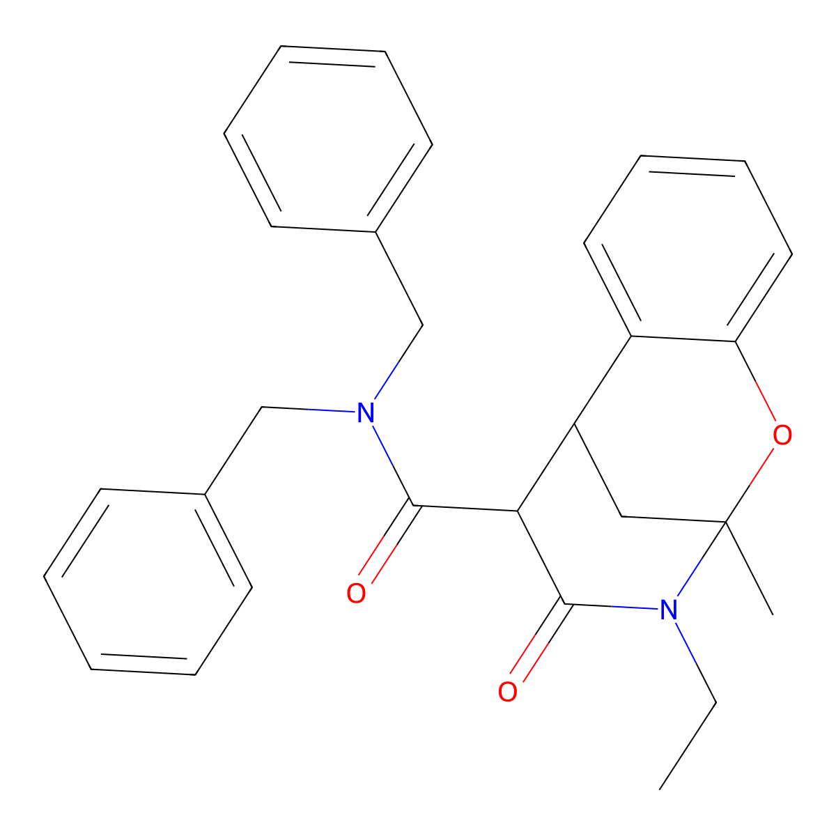 N,N-dibenzyl-3-ethyl-2-methyl-4-oxo-3,4,5,6-tetrahydro-2H-2,6-methanobenzo[g][1,3]oxazocine-5-carboxamide molecular structure, CAS 1005121-34-5