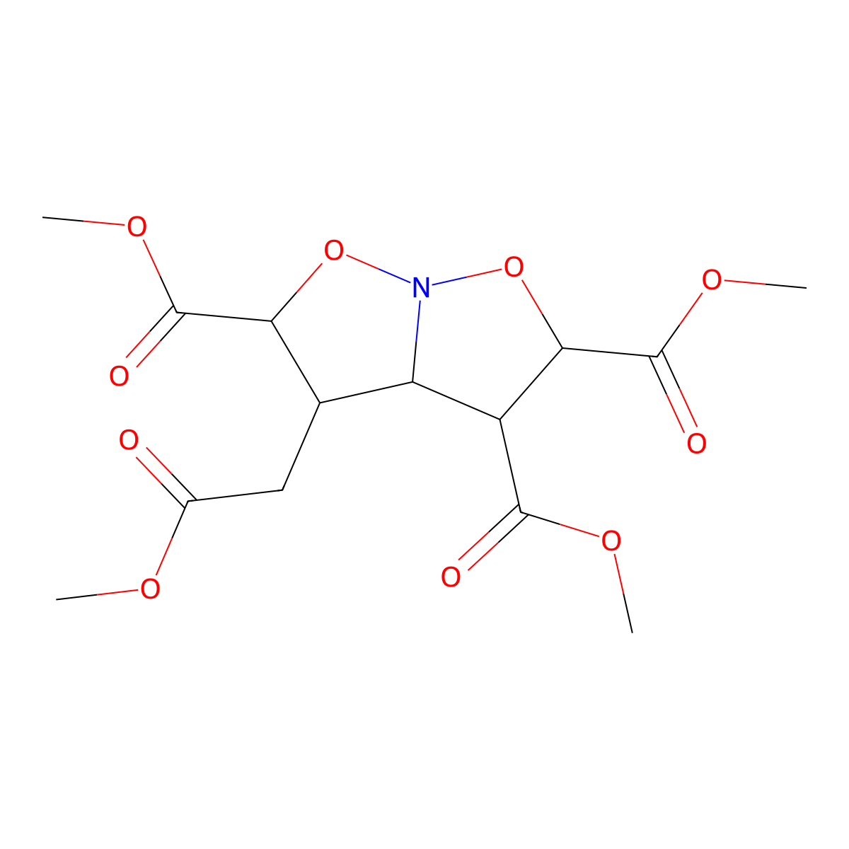 trimethyl 4-(2-methoxy-2-oxoethyl)tetrahydro-2H-[1,2]oxazolo[2,3-b][1,2]oxazole-2,3,5-tricarboxylate molecular structure, CAS 1005121-95-8