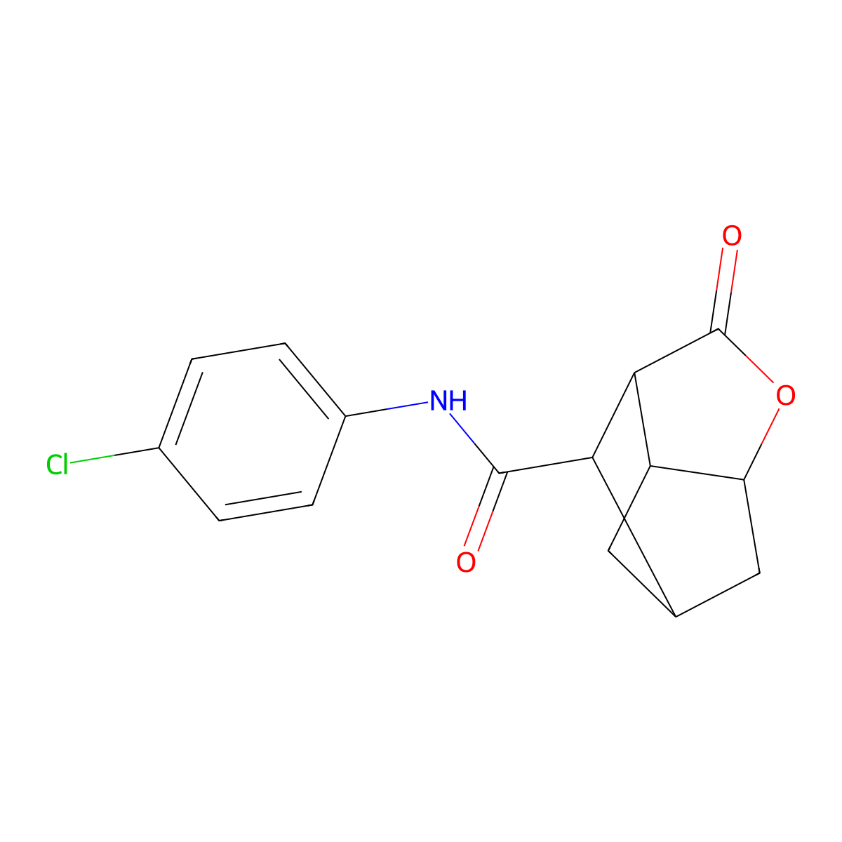 N-(4-chlorophenyl)-2-oxohexahydro-2H-3,5-methanocyclopenta[b]furan-7-carboxamide molecular structure, CAS 1005122-26-8