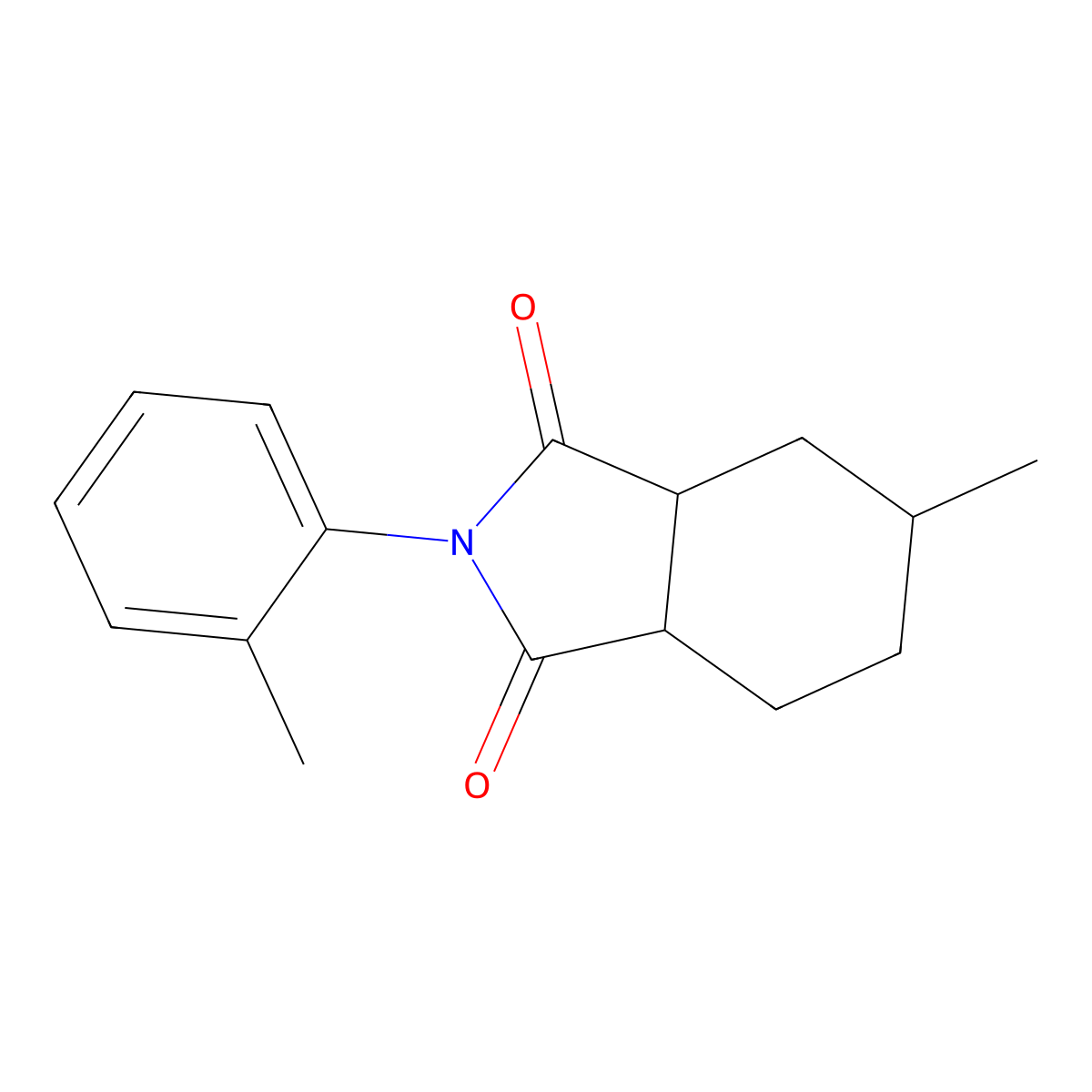 5-methyl-2-(2-methylphenyl)hexahydro-1H-isoindole-1,3(2H)-dione molecular structure, CAS 1005122-27-9