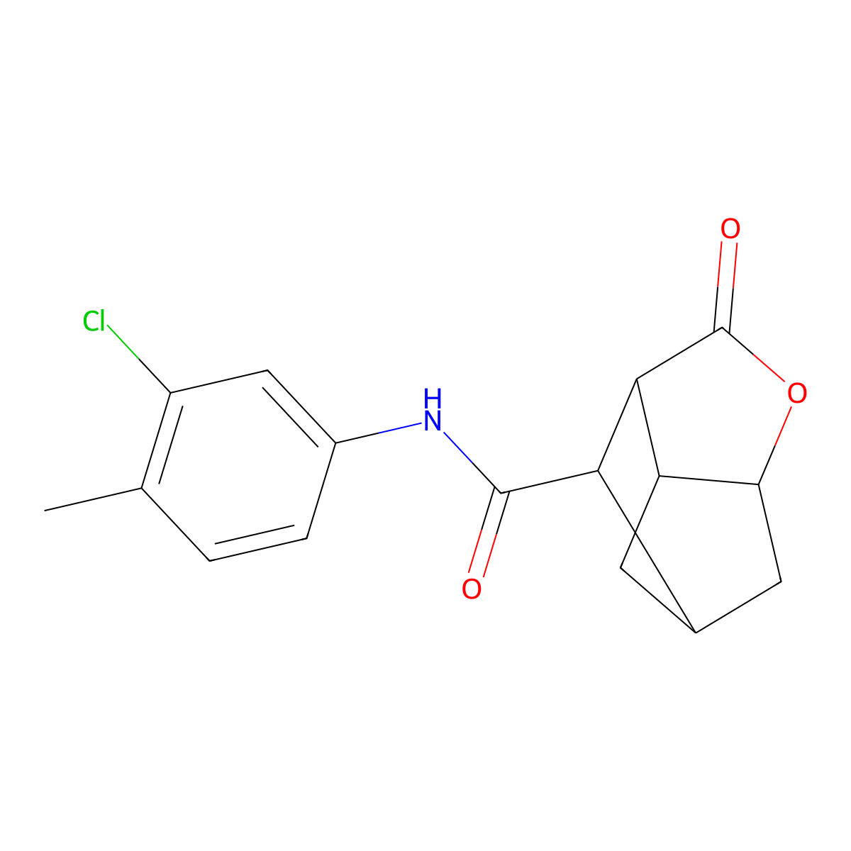 N-(3-chloro-4-methylphenyl)-5-oxo-4-oxatricyclo[4.2.1.0~3,7~]nonane-9-carboxamide molecular structure, CAS 1005122-29-1