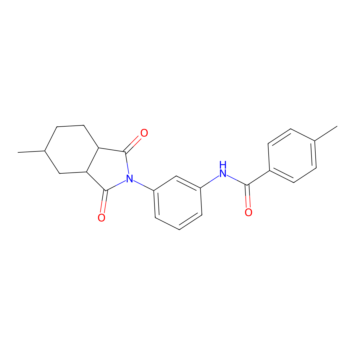 4-methyl-N-[3-(5-methyl-1,3-dioxooctahydro-2H-isoindol-2-yl)phenyl]benzamide molecular structure, CAS 1005122-35-9