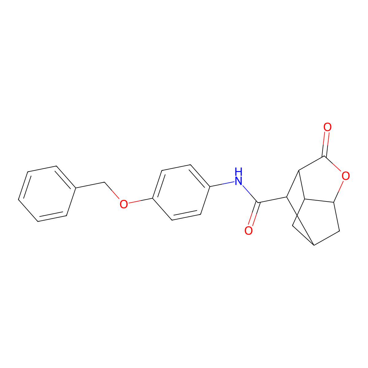 N-[4-(benzyloxy)phenyl]-2-oxohexahydro-2H-3,5-methanocyclopenta[b]furan-7-carboxamide molecular structure, CAS 1005122-38-2