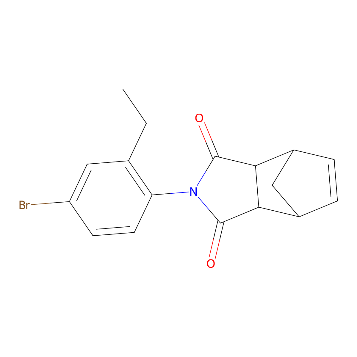 2-(4-bromo-2-ethylphenyl)-3a,4,7,7a-tetrahydro-1H-4,7-methanoisoindole-1,3(2H)-dione molecular structure, CAS 1005122-41-7