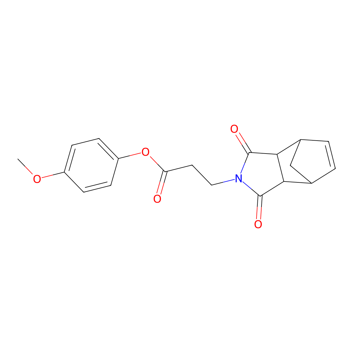 4-methoxyphenyl 3-(1,3-dioxo-1,3,3a,4,7,7a-hexahydro-2H-4,7-methanoisoindol-2-yl)propanoate molecular structure, CAS 1005122-47-3