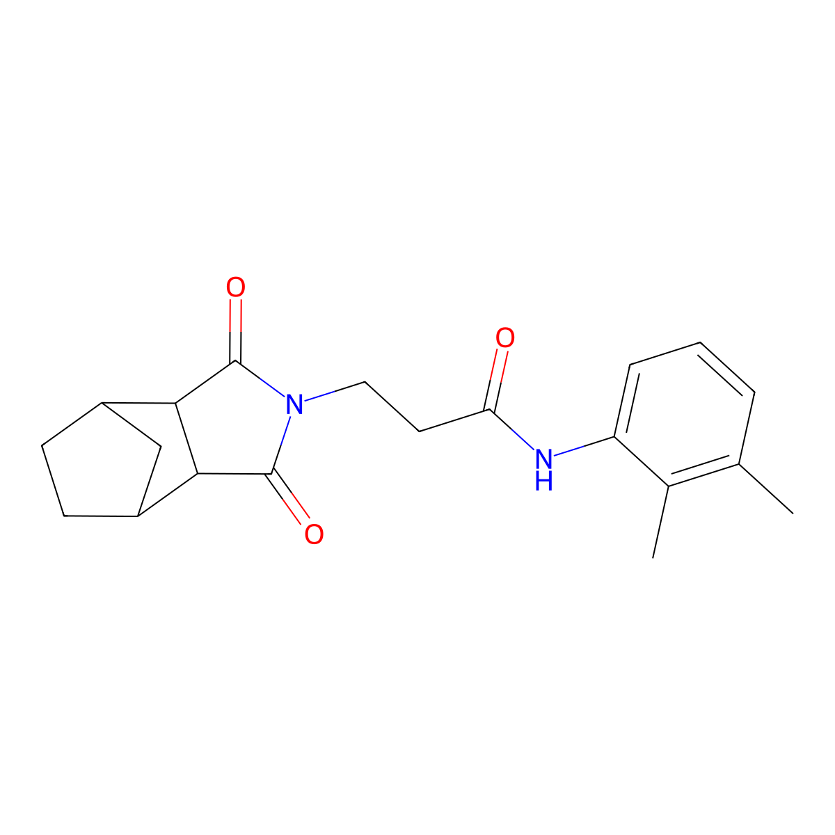 N-(2,3-dimethylphenyl)-3-(1,3-dioxooctahydro-2H-4,7-methanoisoindol-2-yl)propanamide molecular structure, CAS 1005122-50-8