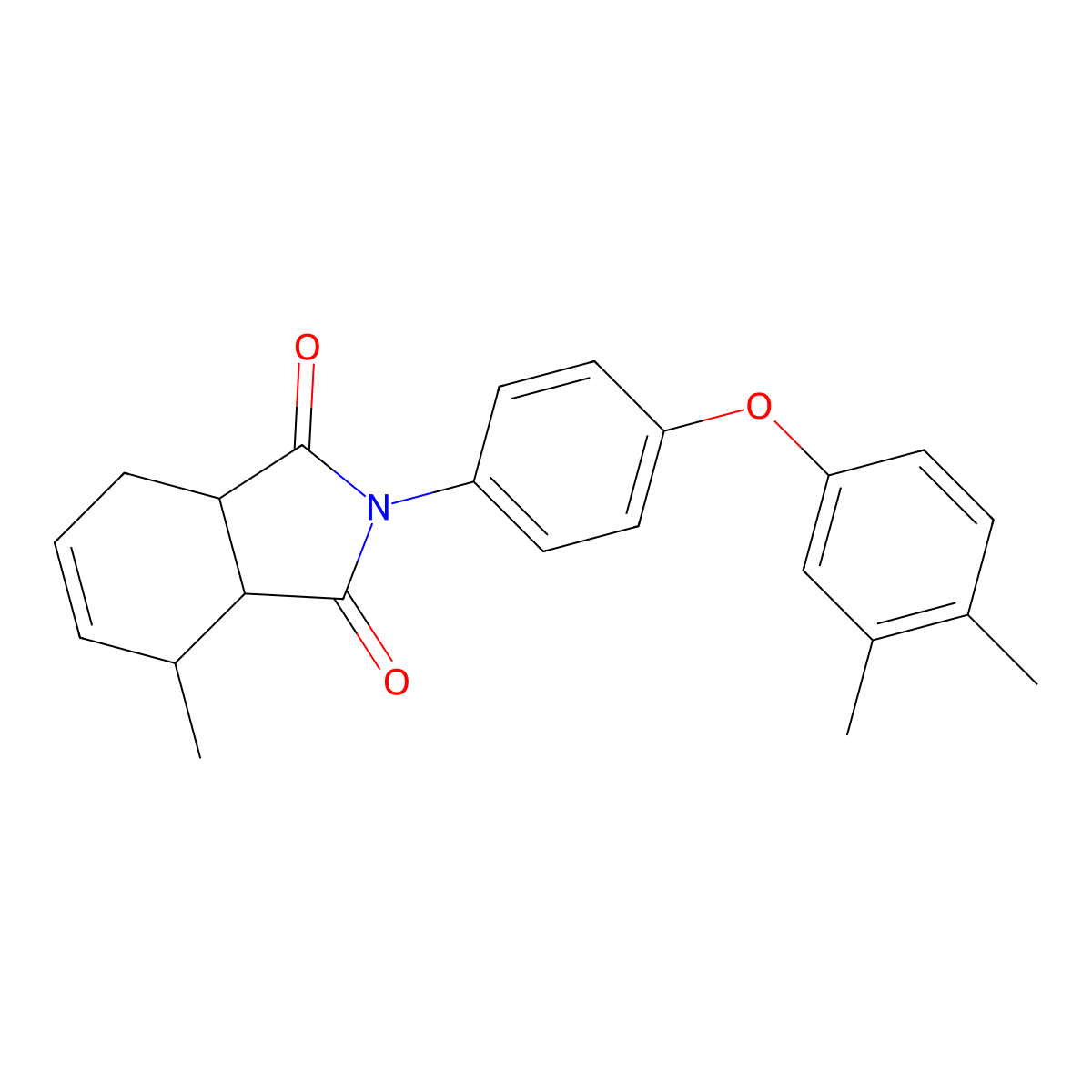 2-[4-(3,4-Dimethylphenoxy)phenyl]-4-methyl-3a,4,7,7a-tetrahydroisoindole-1,3-dione molecular structure, CAS 1005122-53-1
