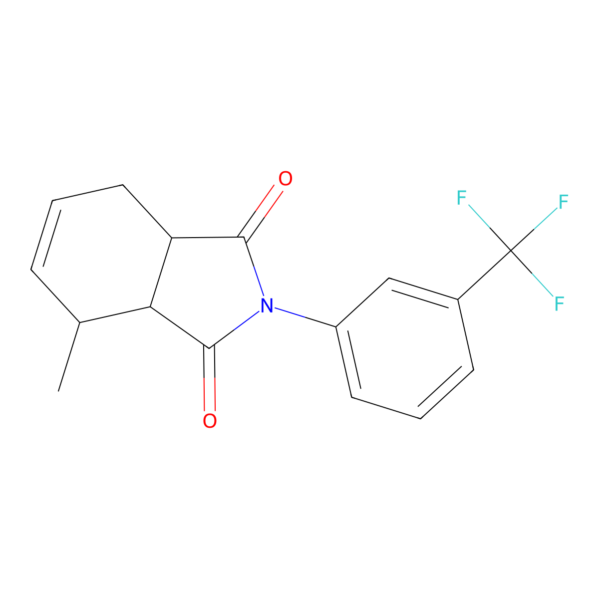 4-Methyl-2-[3-(trifluoromethyl)phenyl]-3a,4,7,7a-tetrahydroisoindole-1,3-dione molecular structure, CAS 1005122-60-0