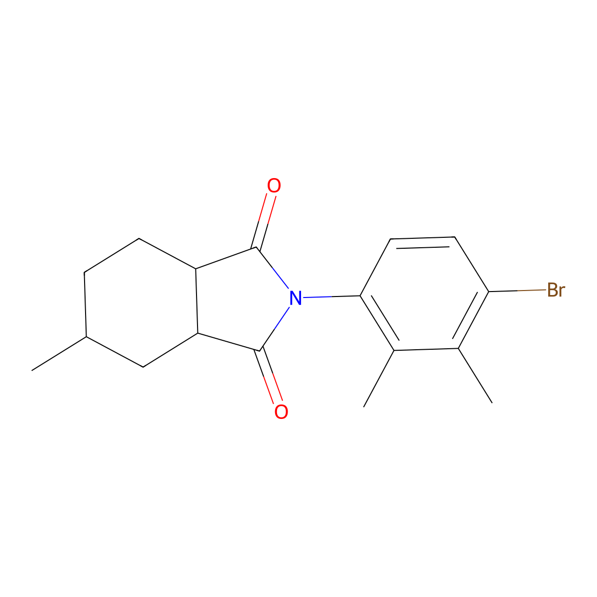 2-(4-bromo-2,3-dimethylphenyl)-5-methylhexahydro-1H-isoindole-1,3(2H)-dione molecular structure, CAS 1005122-76-8