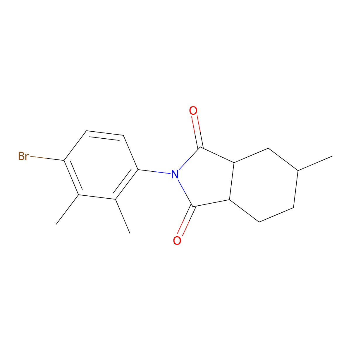 2-(4-bromo-2,3-dimethylphenyl)-5-methylhexahydro-1H-isoindole-1,3(2H)-dione molecular structure, CAS 1005122-76-8