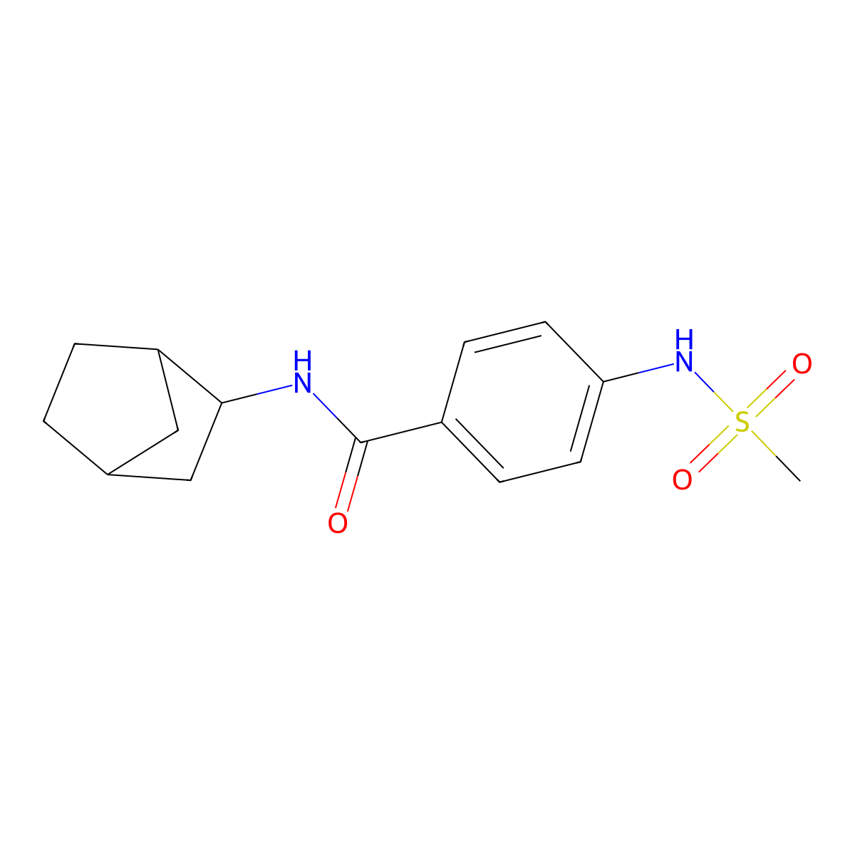 N-(3-bicyclo[2.2.1]heptanyl)-4-(methanesulfonamido)benzamide molecular structure, CAS 1005124-93-5
