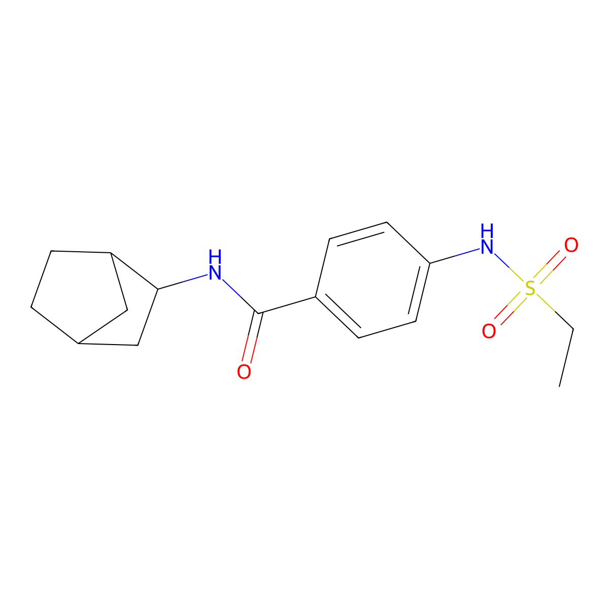 N-(3-bicyclo[2.2.1]heptanyl)-4-(ethylsulfonylamino)benzamide molecular structure, CAS 1005125-41-6