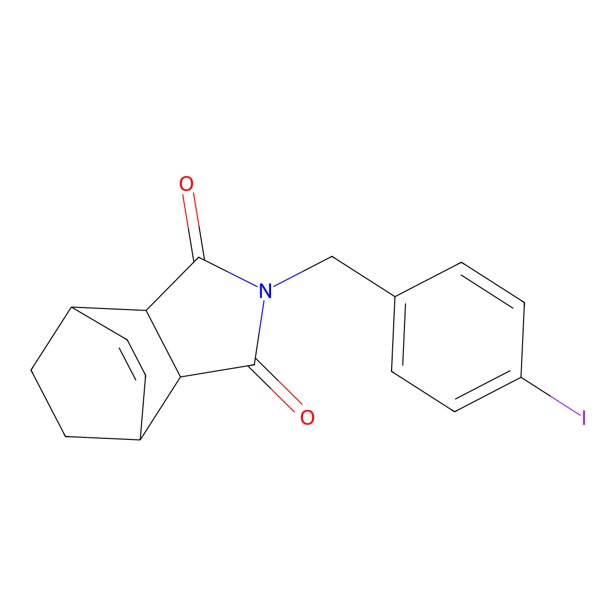 2-(4-iodobenzyl)-3a,4,7,7a-tetrahydro-1H-4,7-ethanoisoindole-1,3(2H)-dione molecular structure, CAS 1005125-57-4