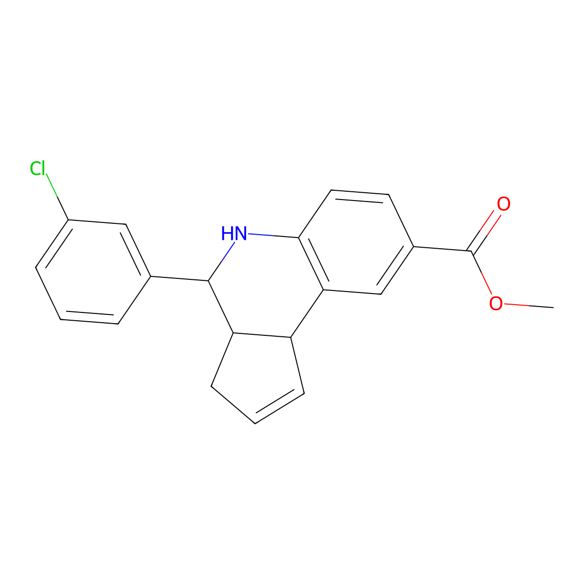 methyl 4-(3-chlorophenyl)-3a,4,5,9b-tetrahydro-3H-cyclopenta[c]quinoline-8-carboxylate molecular structure, CAS 1005125-67-6