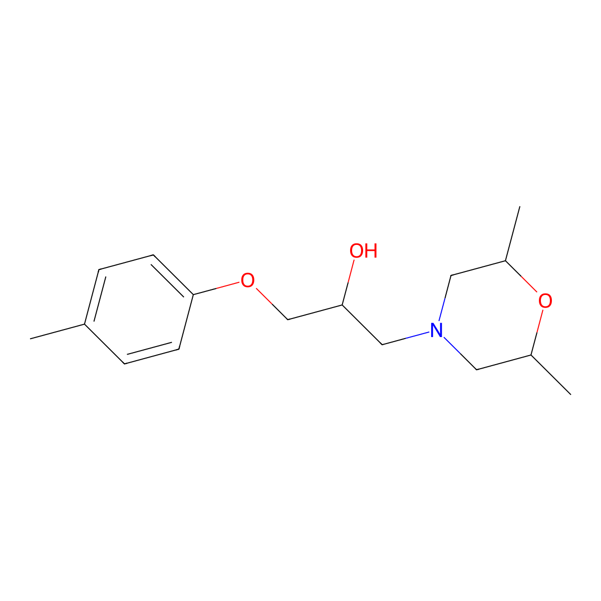 1-(2,6-Dimethylmorpholin-4-yl)-3-(4-methylphenoxy)propan-2-ol molecular structure, CAS 1005126-00-0