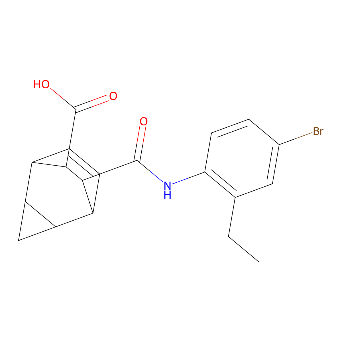 7-[(4-Bromo-2-ethylanilino)carbonyl]tricyclo[3.2.2.0~2,4~]non-8-ene-6-carboxylic acid molecular structure, CAS 1005127-23-0