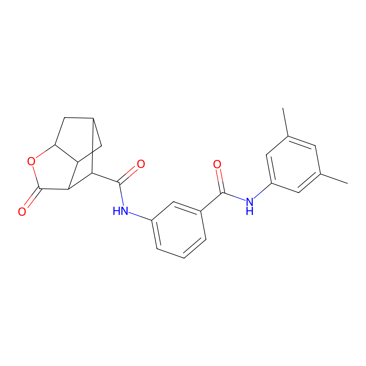 N-{3-[(3,5-dimethylphenyl)carbamoyl]phenyl}-2-oxohexahydro-2H-3,5-methanocyclopenta[b]furan-7-carboxamide molecular structure, CAS 1005127-34-3