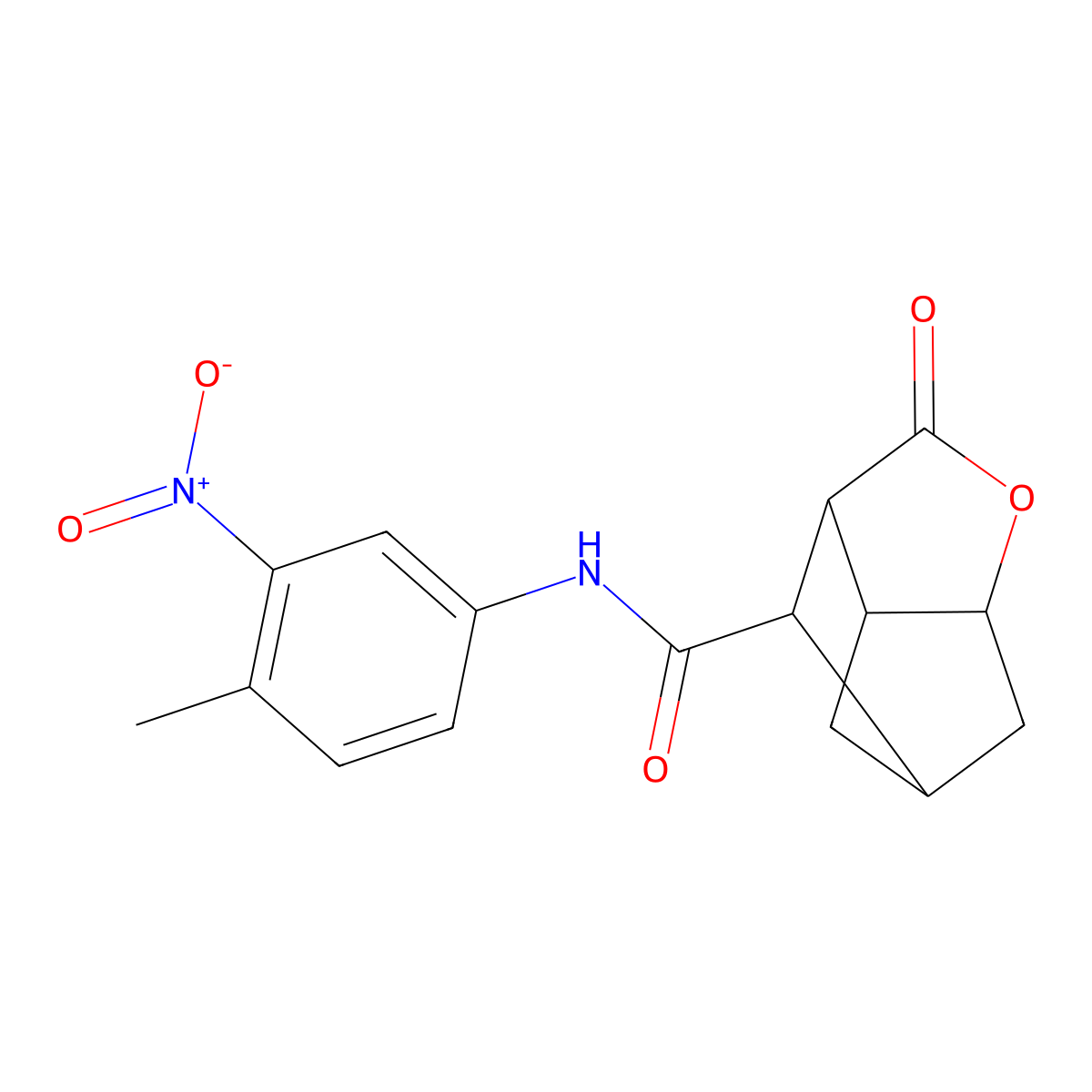 N-(4-methyl-3-nitrophenyl)-2-oxohexahydro-2H-3,5-methanocyclopenta[b]furan-7-carboxamide molecular structure, CAS 1005127-66-1