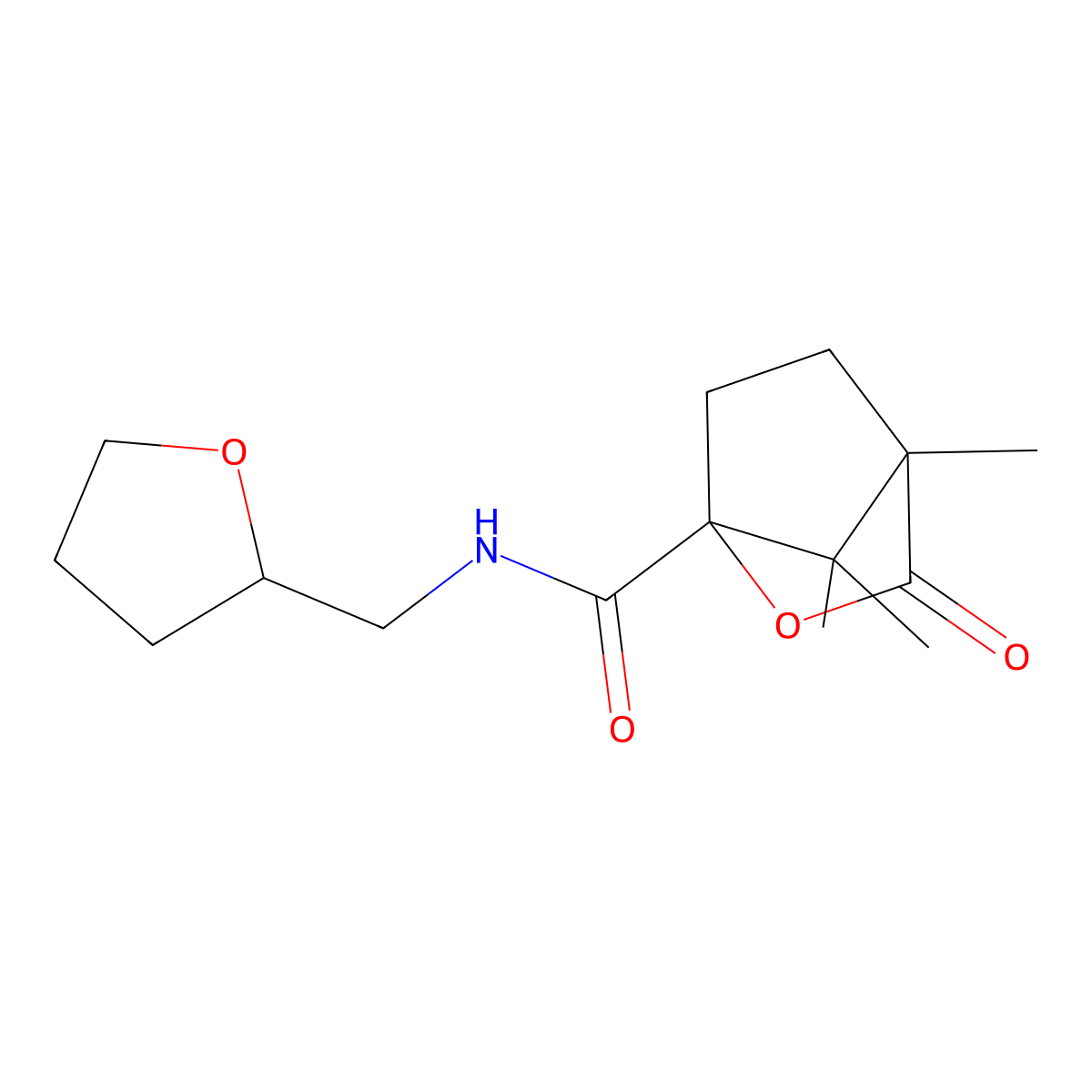 4,7,7-trimethyl-3-oxo-N-(tetrahydro-2-furanylmethyl)-2-oxabicyclo[2.2.1]heptane-1-carboxamide molecular structure, CAS 1005127-79-6