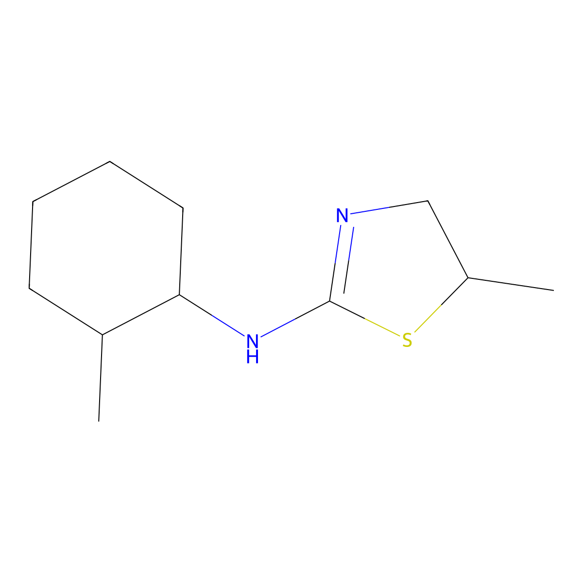 5-methyl-N-(2-methylcyclohexyl)-4,5-dihydro-1,3-thiazol-2-amine molecular structure, CAS 1005127-83-2