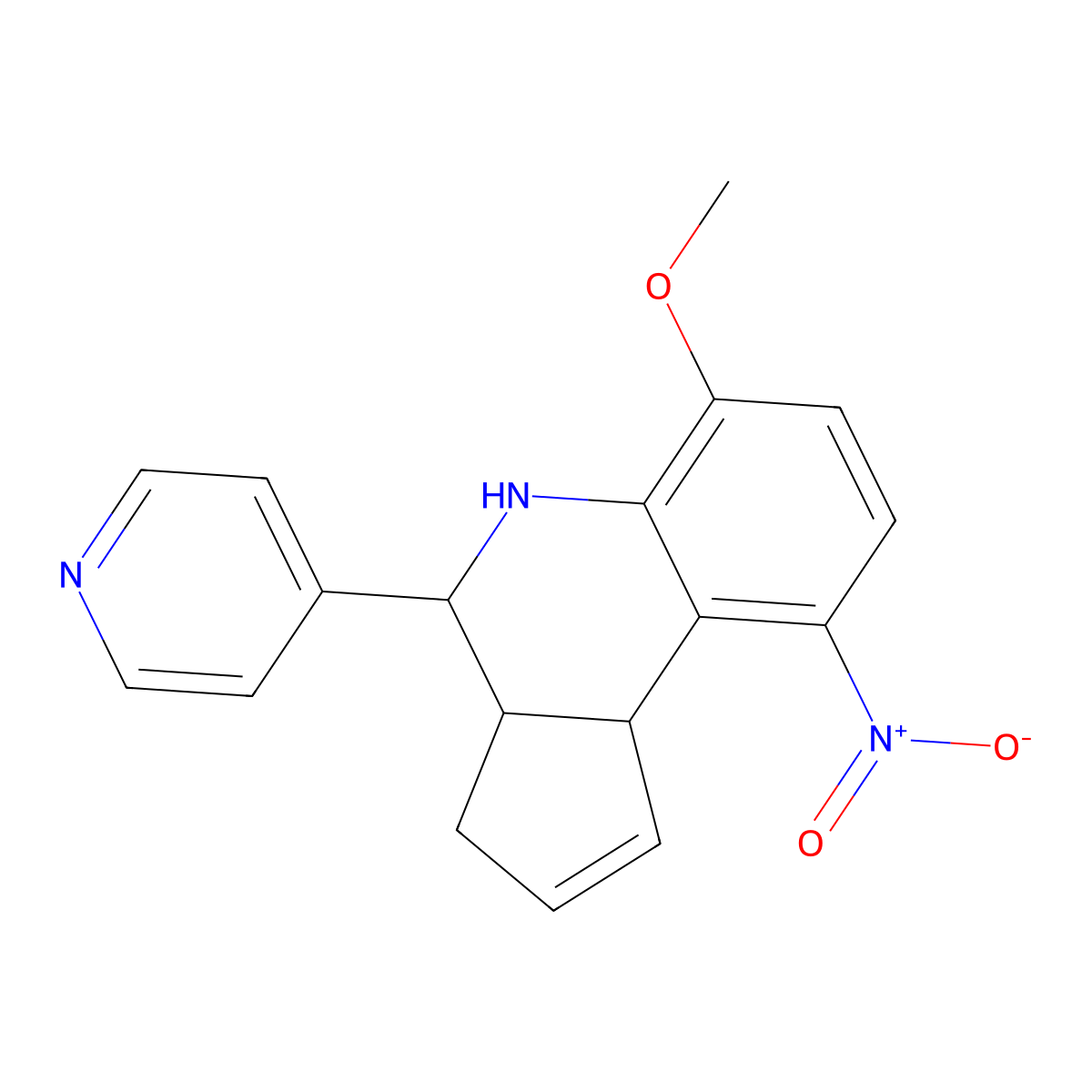 6-Methoxy-9-nitro-4-pyridin-4-yl-3a,4,5,9b-tetrahydro-3H-cyclopenta[c]quinoline molecular structure, CAS 1005127-92-3