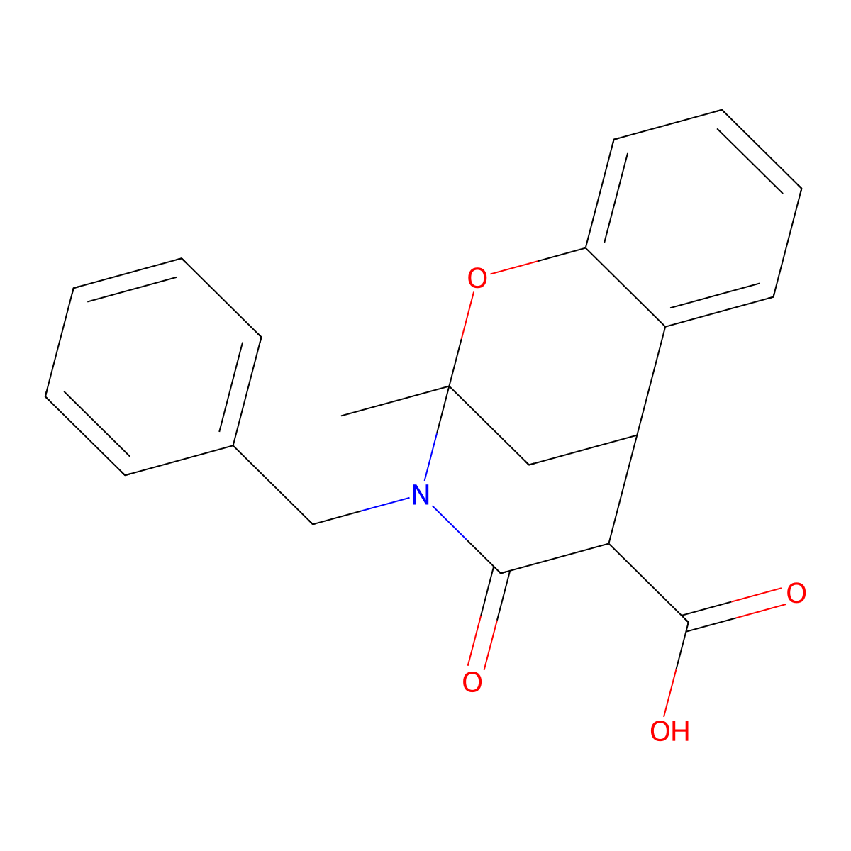 3-benzyl-2-methyl-4-oxo-3,4,5,6-tetrahydro-2H-2,6-methano-1,3-benzoxazocine-5-carboxylic acid molecular structure, CAS 1005128-20-0