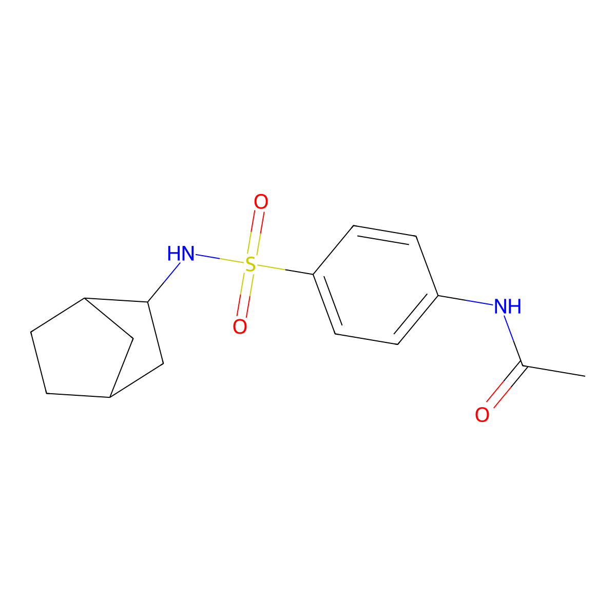 N-{4-[(bicyclo[2.2.1]hept-2-ylamino)sulfonyl]phenyl}acetamide molecular structure, CAS 1005129-90-7