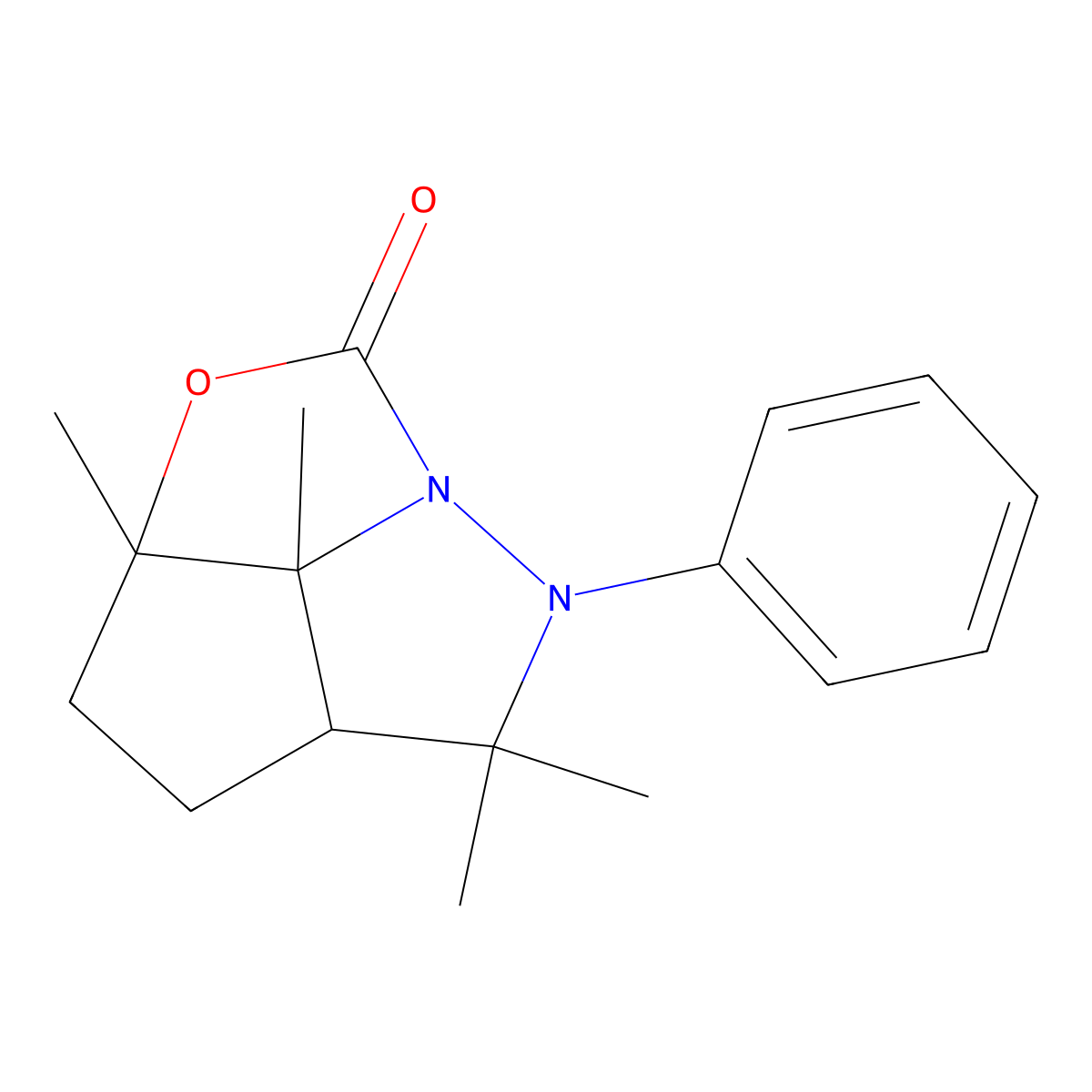 4,4,6a,6b-tetramethyl-3-phenylhexahydro-3H-1-oxa-2a,3-diazacyclopenta[cd]pentalen-2-one molecular structure, CAS 1005130-40-4