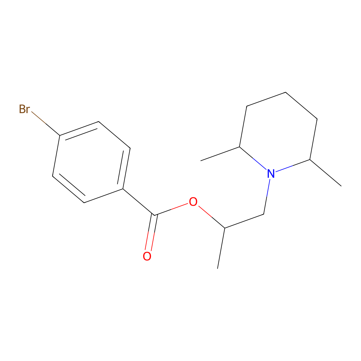 1-(2,6-Dimethylpiperidin-1-yl)propan-2-yl 4-bromobenzoate molecular structure, CAS 1005130-42-6