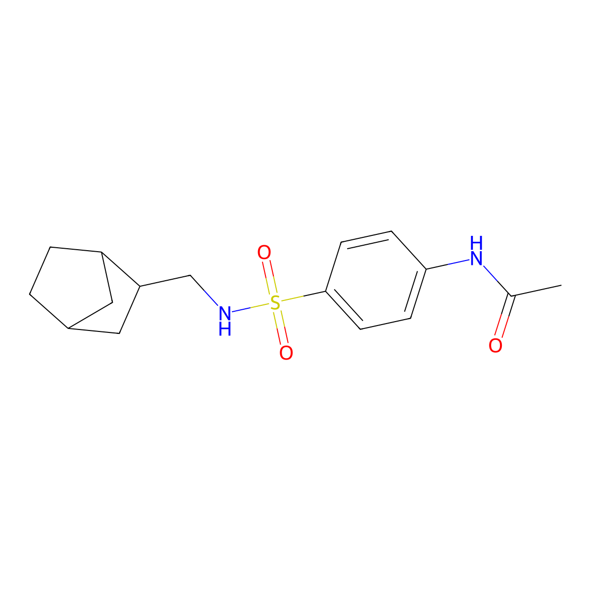 N-(4-{[(bicyclo[2.2.1]hept-2-ylmethyl)amino]sulfonyl}phenyl)acetamide molecular structure, CAS 1005133-80-1