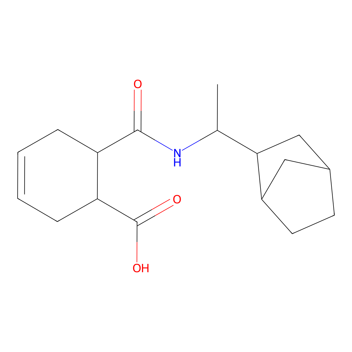 6-{[(1-Bicyclo[2.2.1]hept-2-ylethyl)amino]carbonyl}-3-cyclohexene-1-carboxylic acid molecular structure, CAS 1005133-92-5