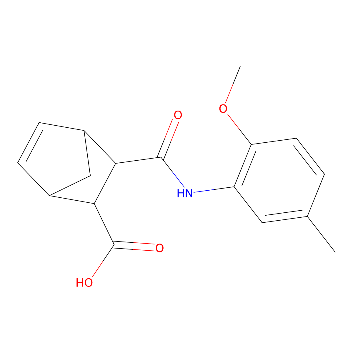 3-[(2-Methoxy-5-methylanilino)carbonyl]bicyclo[2.2.1]hept-5-ene-2-carboxylic acid molecular structure, CAS 1005134-05-3