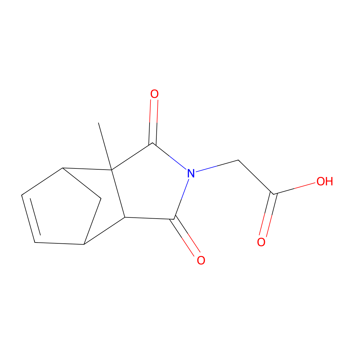 2-(3A-methyl-1,3-dioxo-3a,4,7,7a-tetrahydro-1H-4,7-methanoisoindol-2(3H)-yl)acetic acid molecular structure, CAS 1005134-08-6