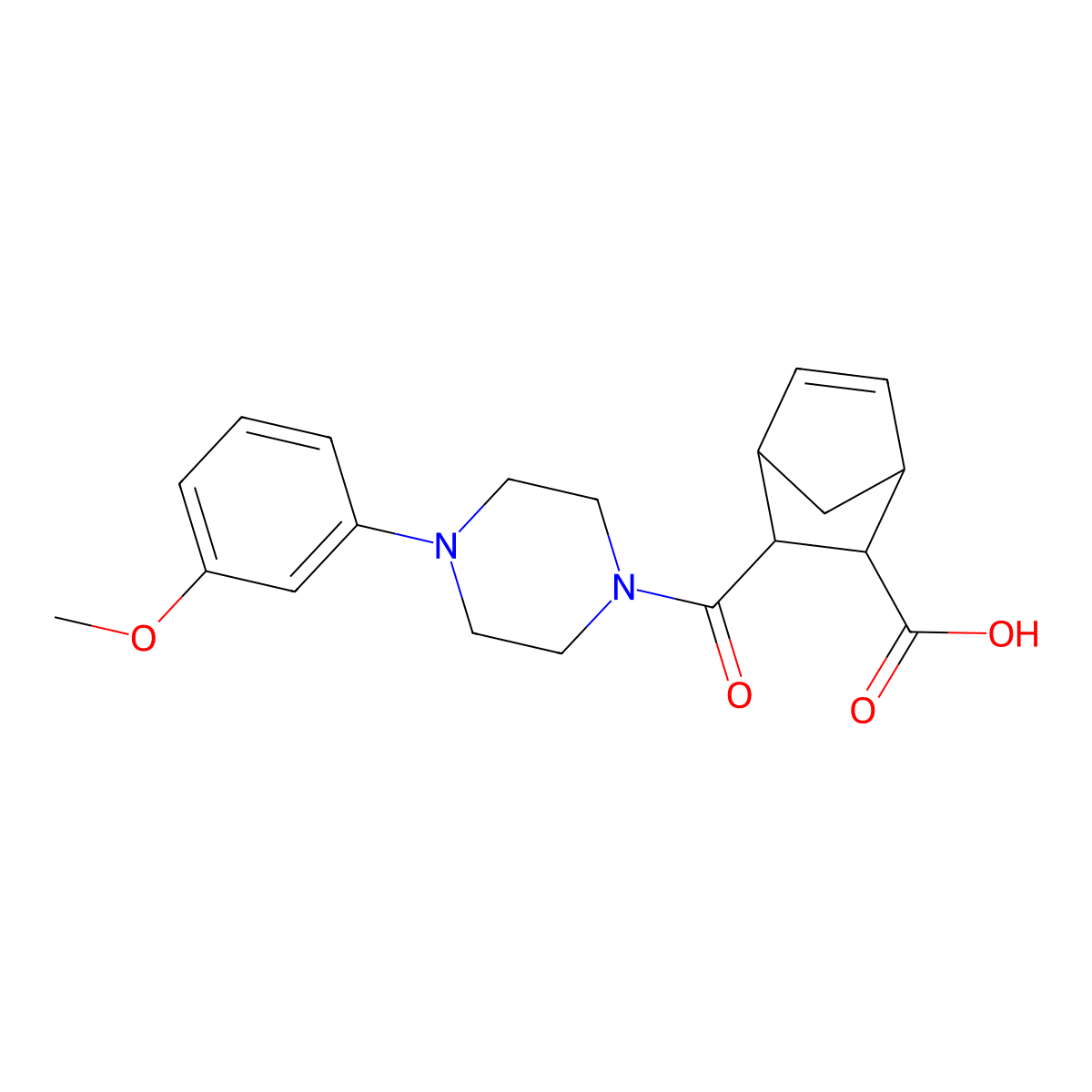 3-{[4-(3-Methoxyphenyl)piperazin-1-yl]carbonyl}bicyclo[2.2.1]hept-5-ene-2-carboxylic acid molecular structure, CAS 1005137-68-7