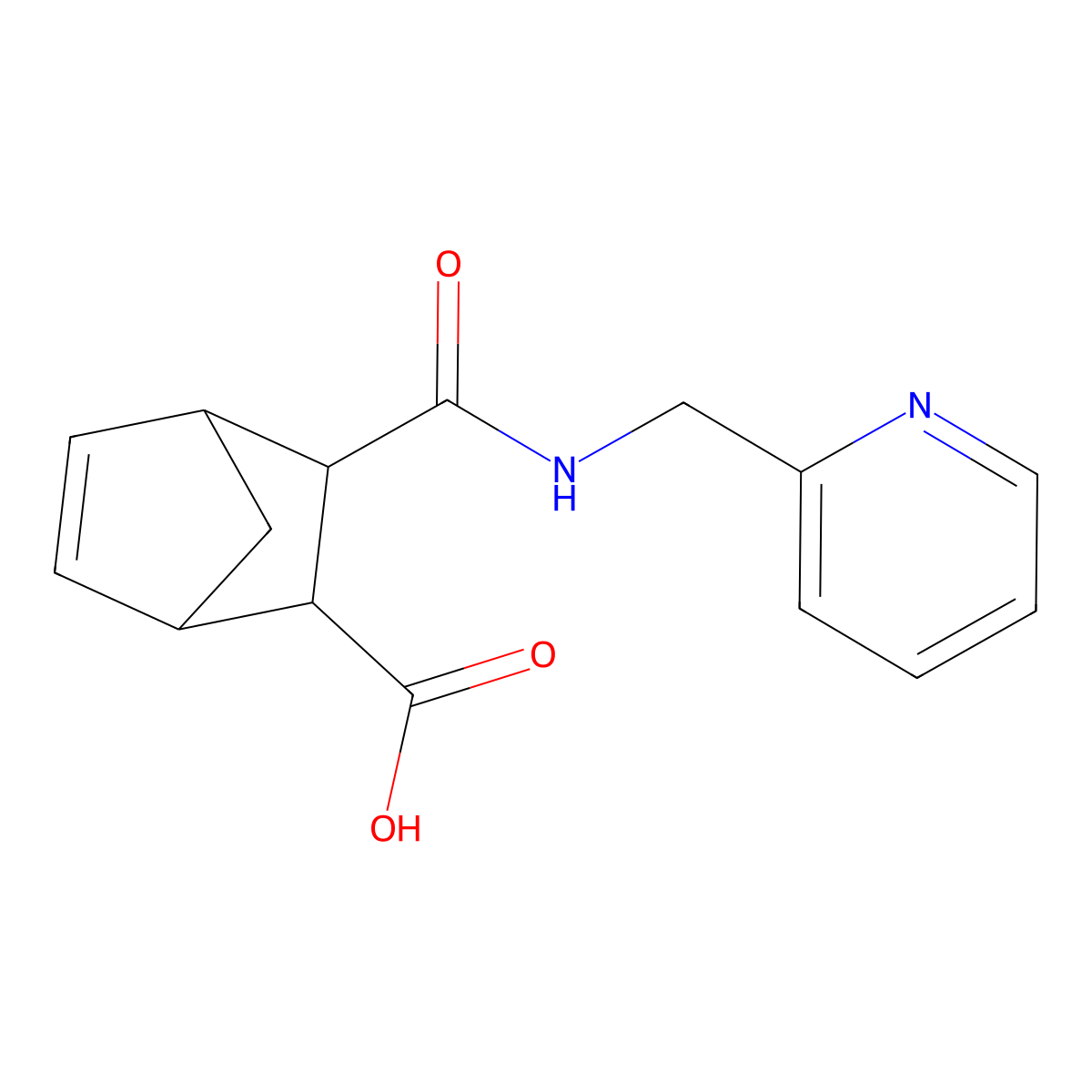 3-[(Pyridin-2-ylmethyl)-carbamoyl]-bicyclo[2.2.1]hept-5-ene-2-carboxylic acid molecular structure, CAS 1005137-76-7