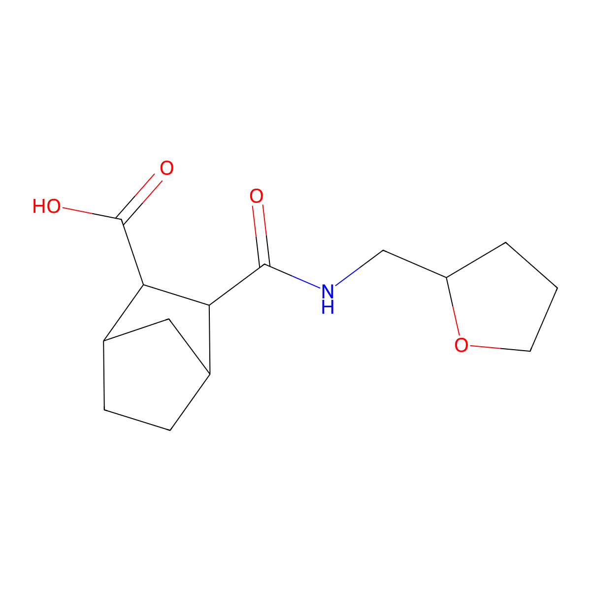 2-(Oxolan-2-ylmethylcarbamoyl)bicyclo[2.2.1]heptane-3-carboxylic acid molecular structure, CAS 1005137-99-4