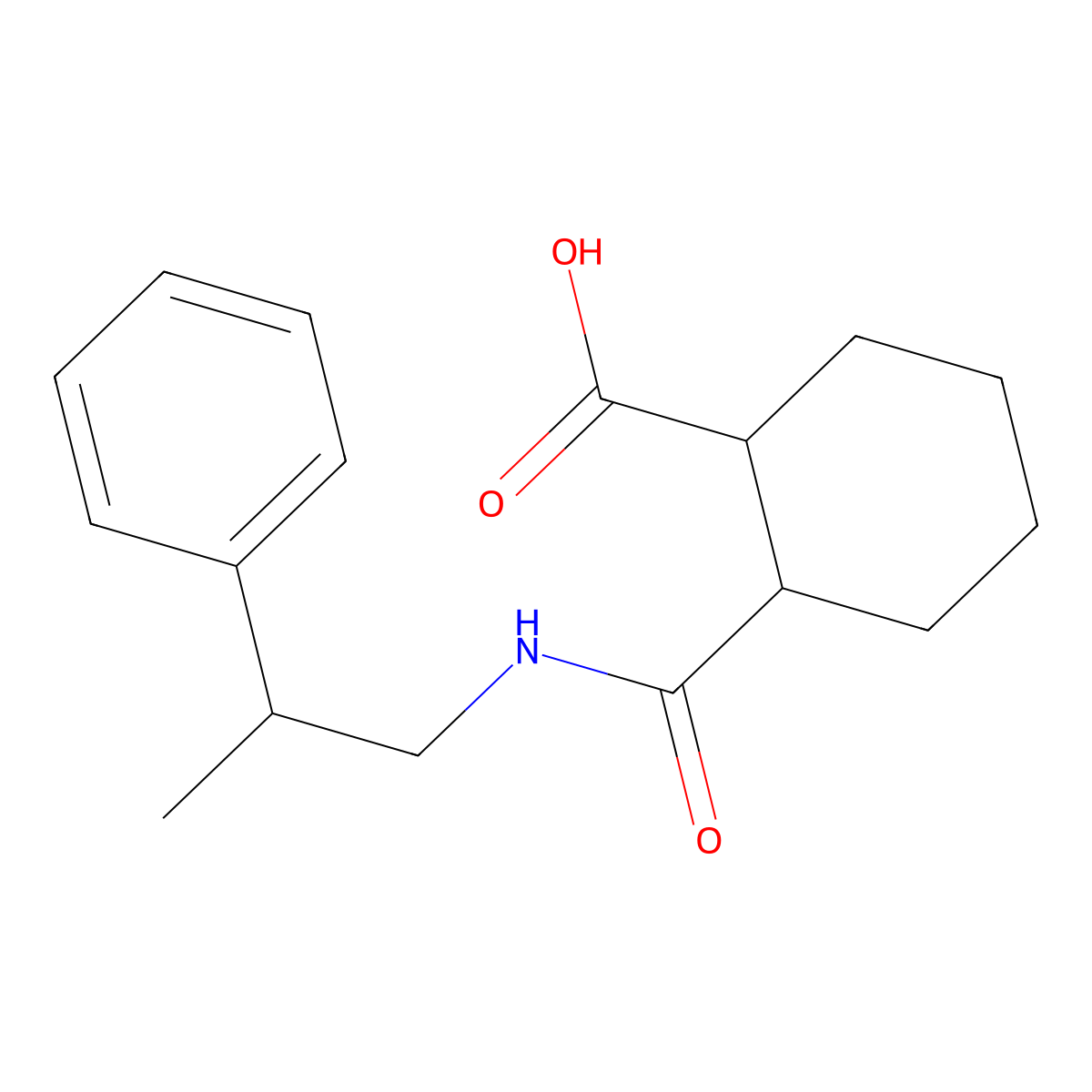 2-{[(2-Phenylpropyl)amino]carbonyl}cyclohexanecarboxylic acid molecular structure, CAS 1005138-04-4