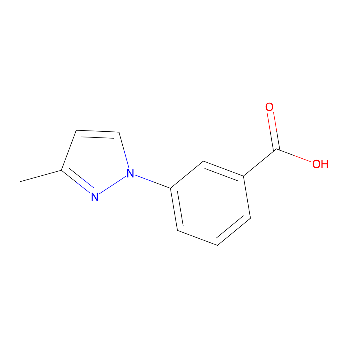 3-(3-methyl-1H-pyrazol-1-yl)benzoic acid molecular structure, CAS 100514-36-1
