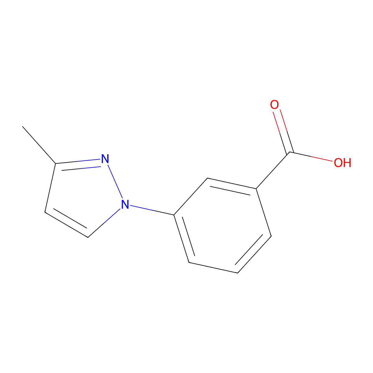3-(3-methyl-1H-pyrazol-1-yl)benzoic acid molecular structure, CAS 100514-36-1