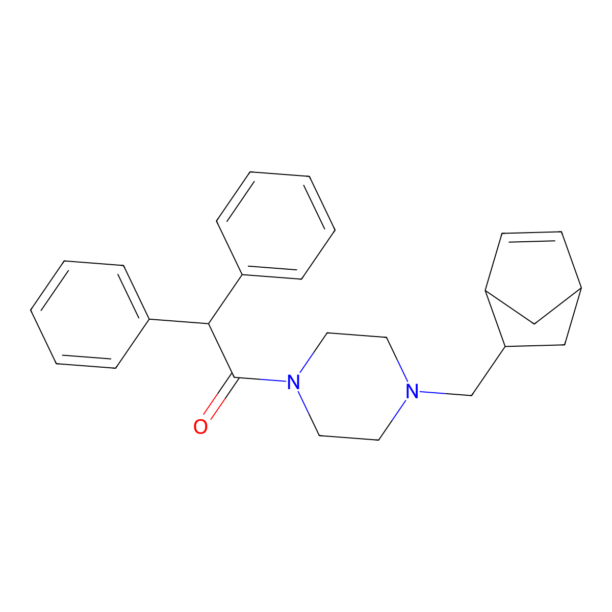 1-(Bicyclo[2.2.1]hept-5-en-2-ylmethyl)-4-(diphenylacetyl)piperazine molecular structure, CAS 1005141-12-7