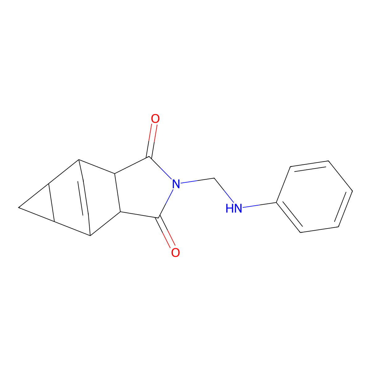 2-[(phenylamino)methyl]hexahydro-4,6-ethenocyclopropa[f]isoindole-1,3(2H,3aH)-dione molecular structure, CAS 1005141-42-3