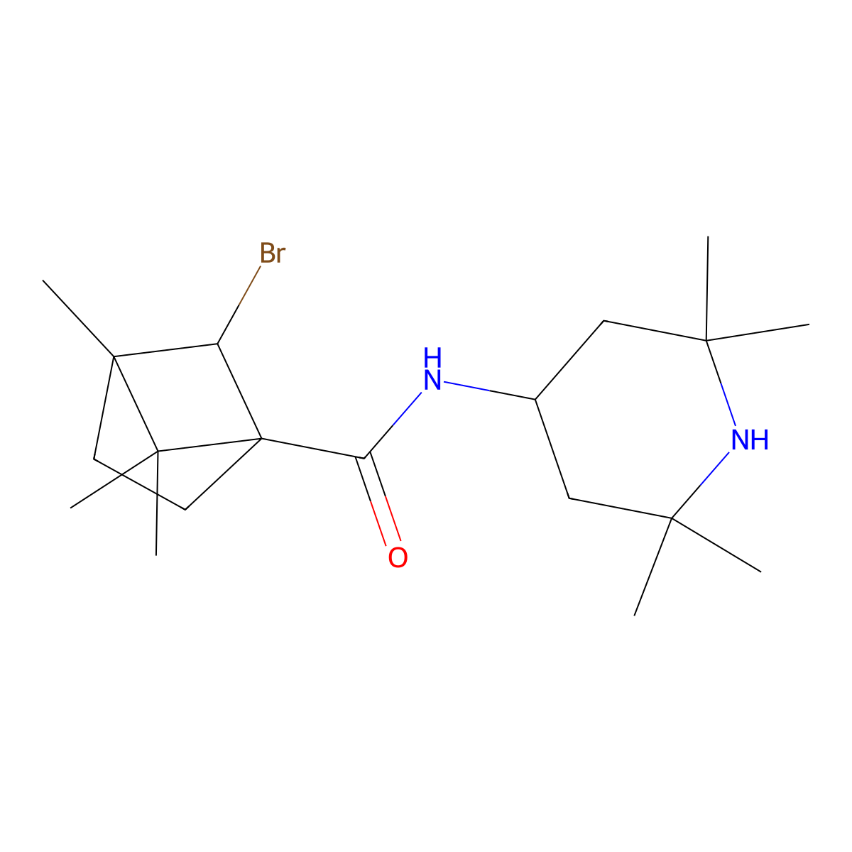 6-bromo-4,5,5-trimethyl-N-(2,2,6,6-tetramethylpiperidin-4-yl)bicyclo[2.1.1]hexane-1-carboxamide molecular structure, CAS 1005142-16-4