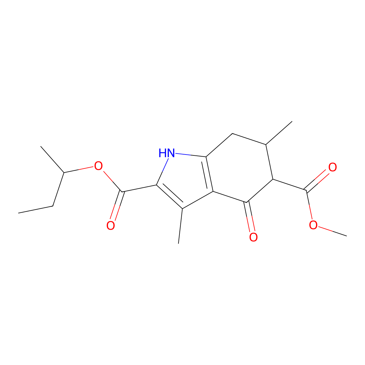 2-butan-2-yl 5-methyl 3,6-dimethyl-4-oxo-4,5,6,7-tetrahydro-1H-indole-2,5-dicarboxylate molecular structure, CAS 1005143-19-0