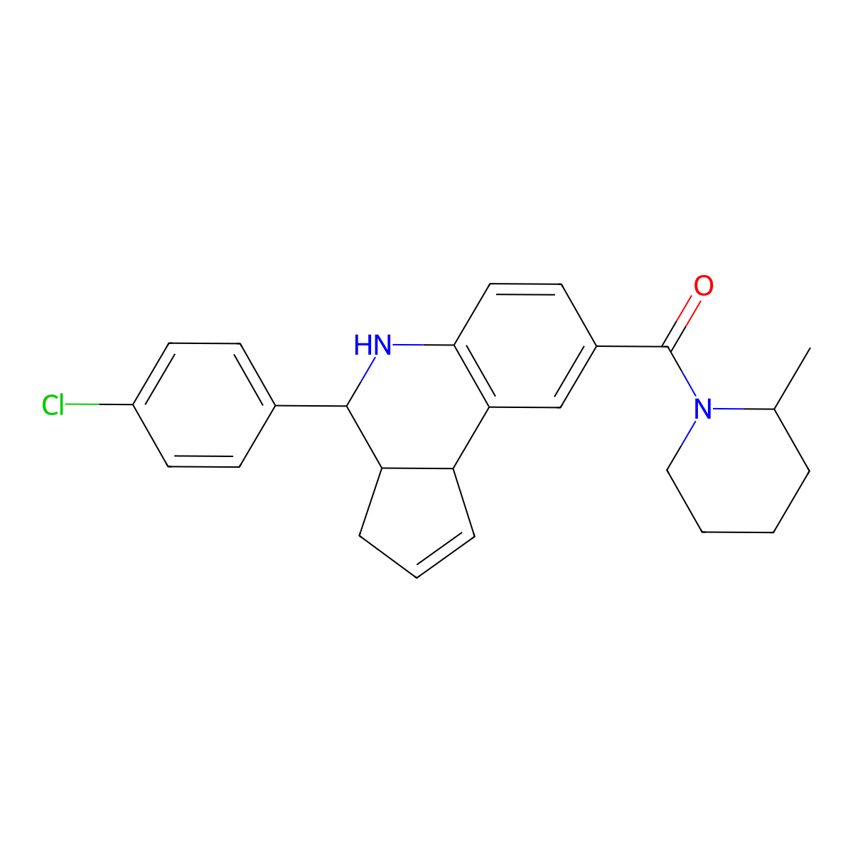 4-(4-chlorophenyl)-8-[(2-methyl-1-piperidinyl)carbonyl]-3a,4,5,9b-tetrahydro-3H-cyclopenta[c]quinoline molecular structure, CAS 1005148-09-3