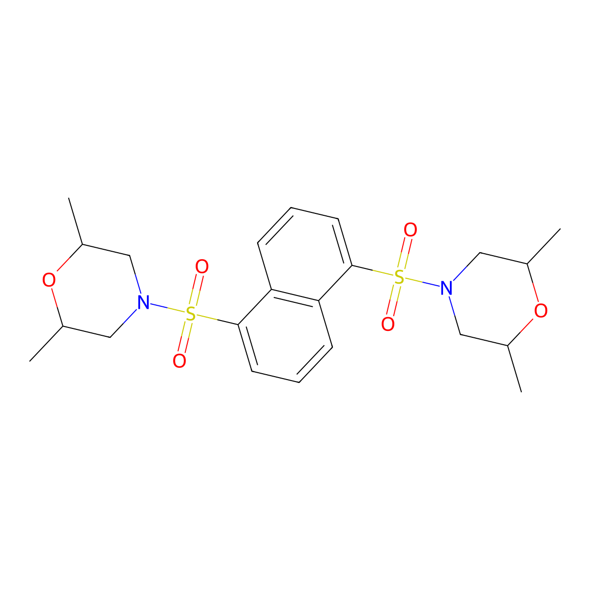 4-[5-(2,6-Dimethylmorpholin-4-yl)sulfonylnaphthalen-1-yl]sulfonyl-2,6-dimethylmorpholine molecular structure, CAS 1005148-29-7