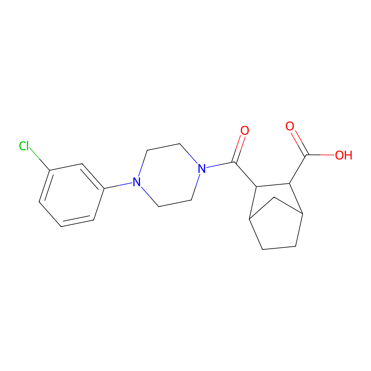 3-{[4-(3-Chlorophenyl)piperazin-1-yl]carbonyl}bicyclo[2.2.1]heptane-2-carboxylic acid molecular structure, CAS 1005148-32-2