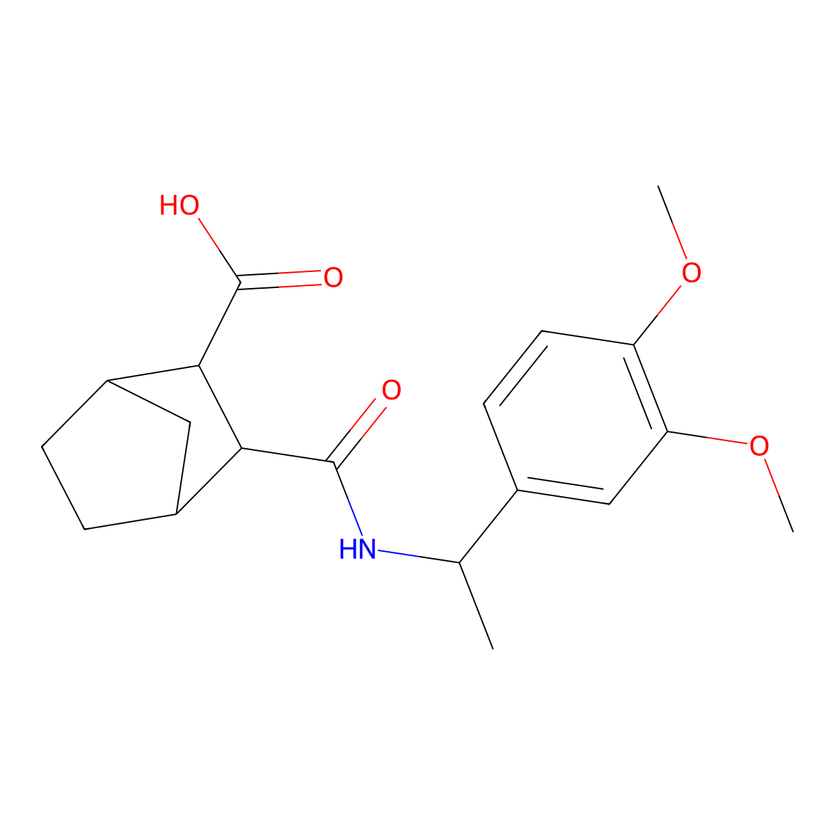 3-{N-[(3,4-dimethoxyphenyl)ethyl]carbamoyl}bicyclo[2.2.1]heptane-2-carboxylic acid molecular structure, CAS 1005148-35-5