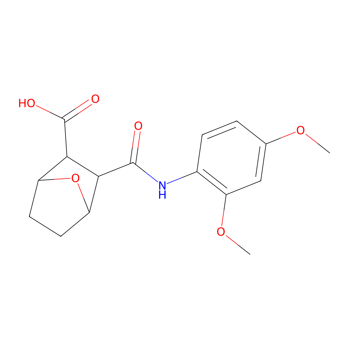 3-[(2,4-Dimethoxyphenyl)carbamoyl]-7-oxabicyclo[2.2.1]heptane-2-carboxylic acid molecular structure, CAS 1005148-40-2